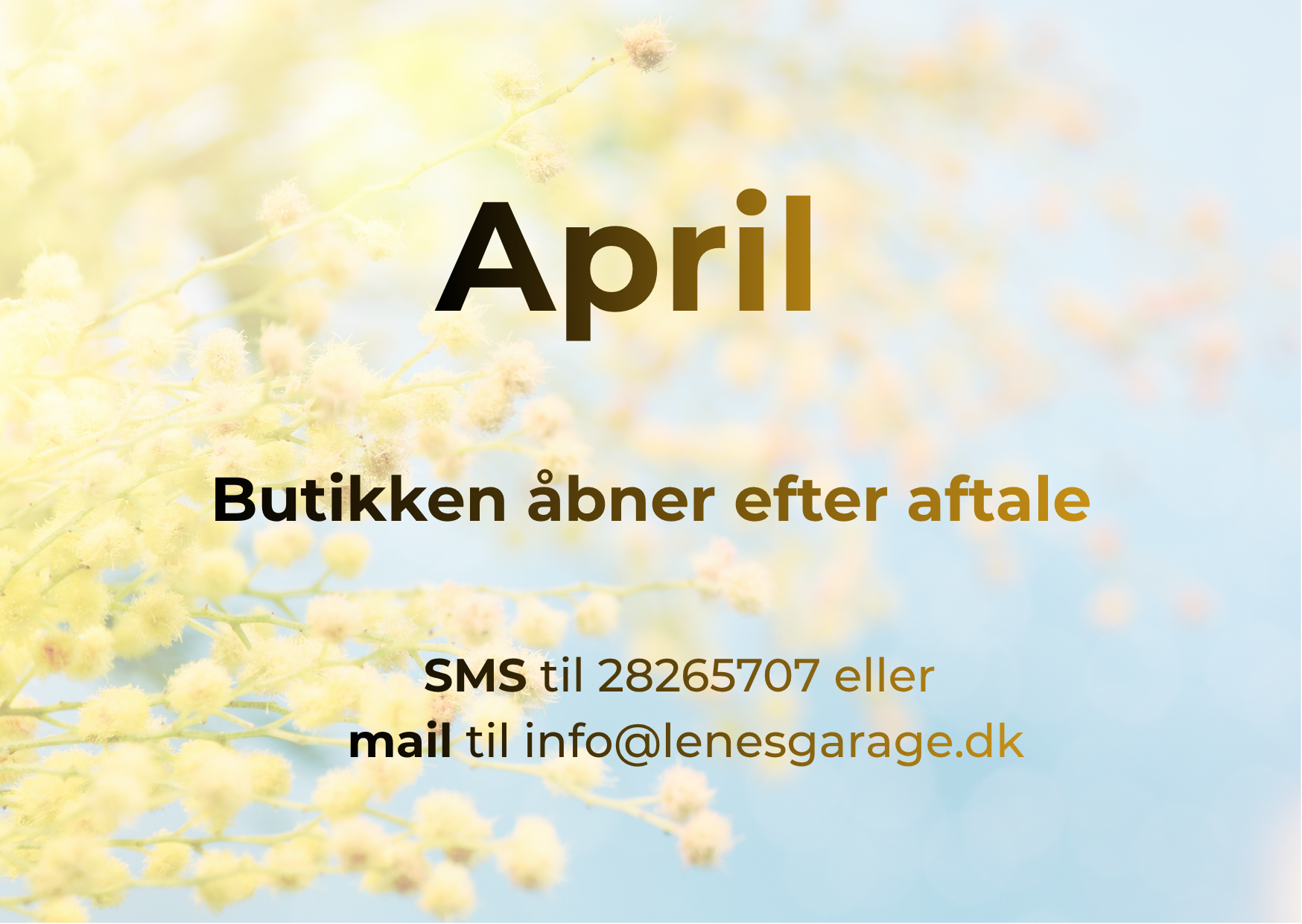 April &aring;bningstid efter aftale