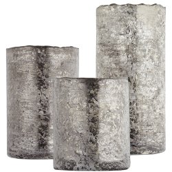 Rustikke glas til lys - Rustic Silver Votive (st af 3)