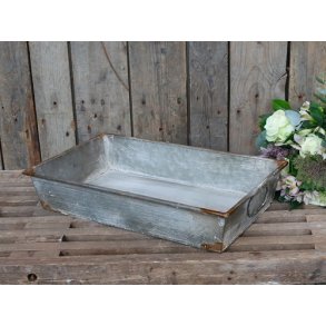Zinkbakke med håndtag - antique zink 