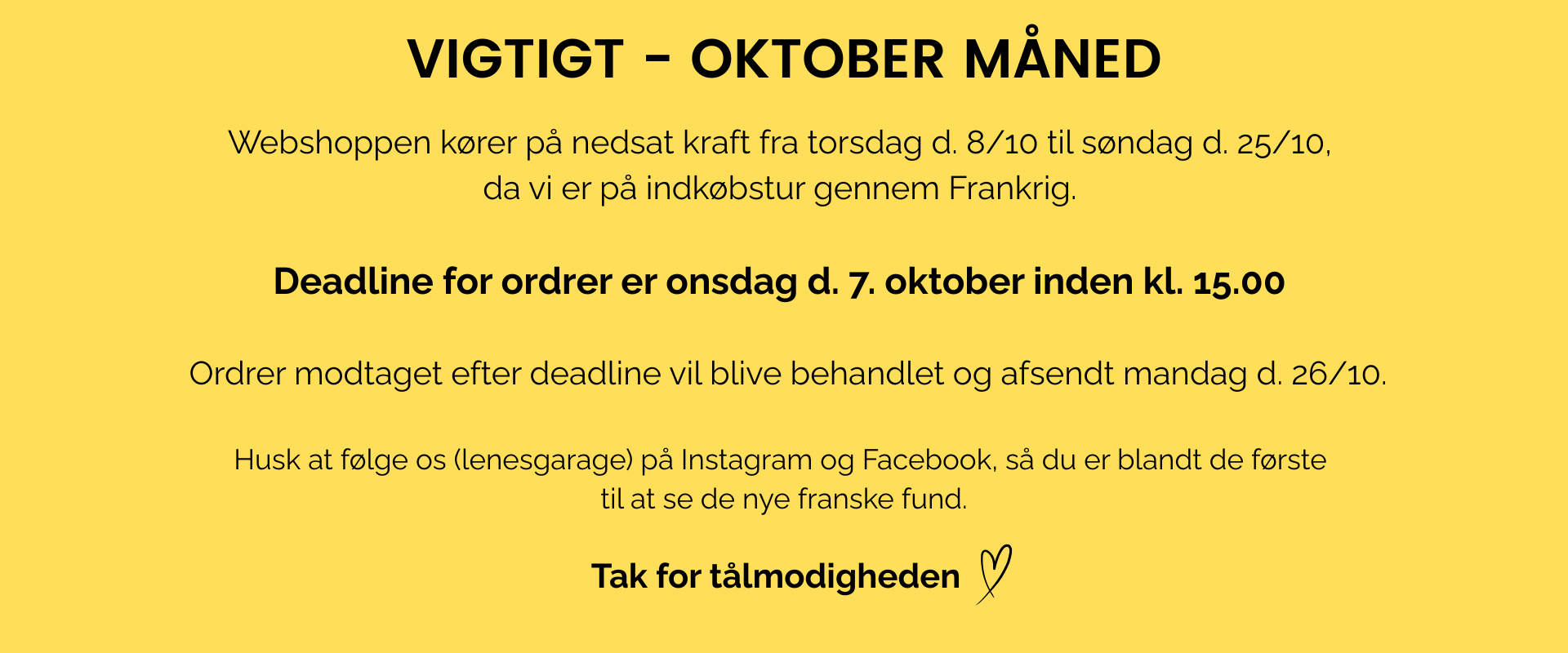 Ferielukning i oktober
