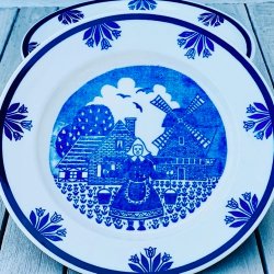 Tallerkener med blt motiv (6 stk)