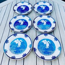 Tallerkener med blt motiv (6 stk)