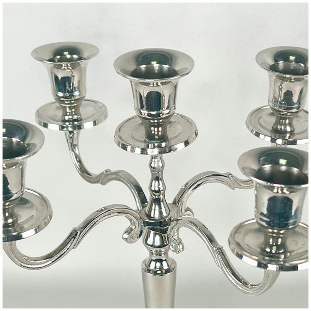 Femarmet lysestage - slv (nr. 1) 