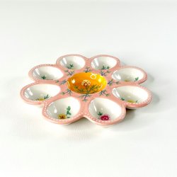 �ggefad rosa m/blomster, til 8 �g