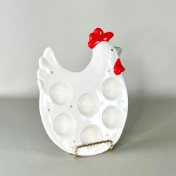 �ggefad - fransk, hvid porcel�n til 6 �g 