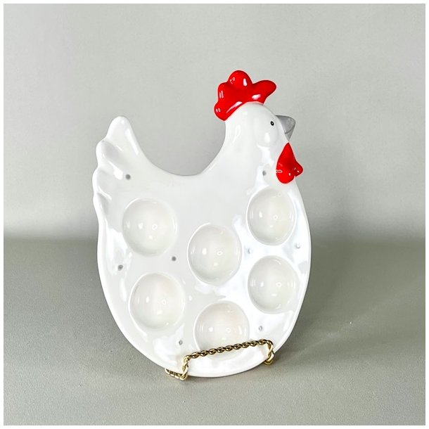 �ggefad - fransk, hvid porcel�n til 6 �g 