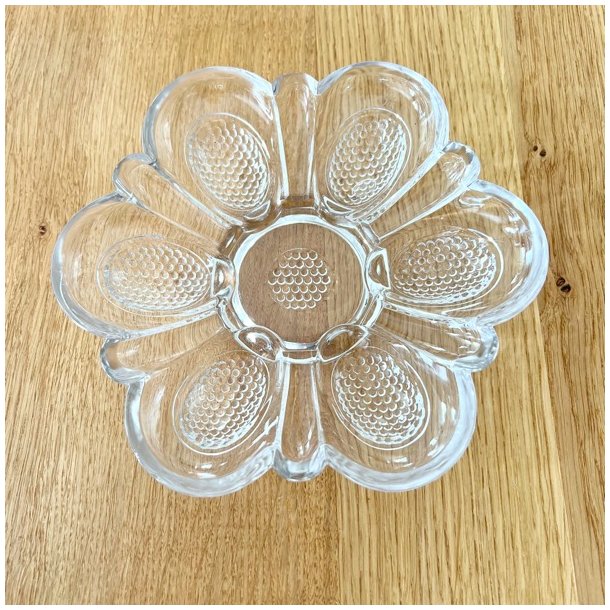 ggefad - vintage presset glas klar kant