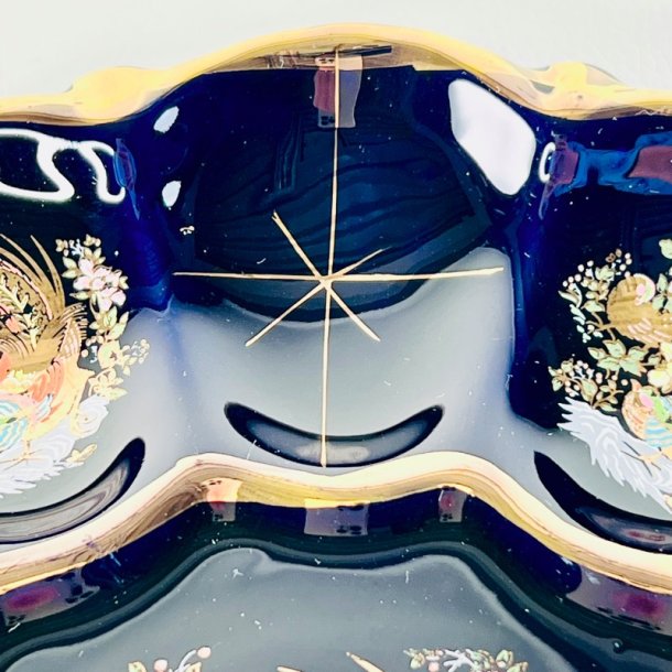 �ggefad - Vintage til 12 �g, bl�sort med fugle