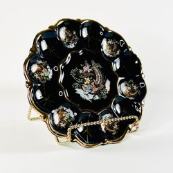 �ggefad - Vintage til 12 �g, bl�sort med fugle