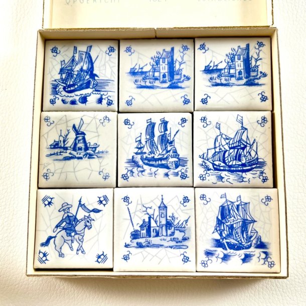 Hollandske kakler (12 stk) i �ske, 4x4 cm 