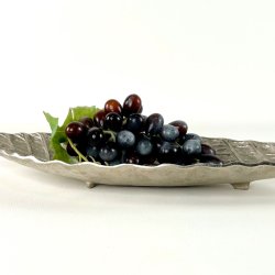 Bladformet fad - s�lvfarvet L49 cm