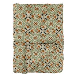 Aix Quilt m/batikmnster, verte og terracotta (130x180)