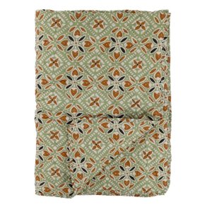 Aix Quilt m/batikmnster, verte og terracotta (130x180)