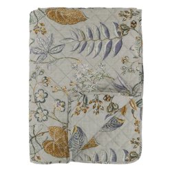 Aix Quilt m/blomstermnster, opal (130x180)