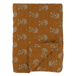 Aix Quilt m/blomstermnster, terracotta (130x180)