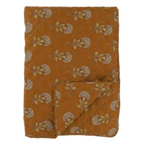 Aix Quilt m/blomstermnster, terracotta (130x180)