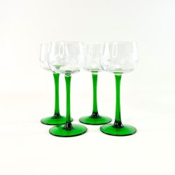 Hvidvinsglas - Alsace, gr�n fod og ciceleringer