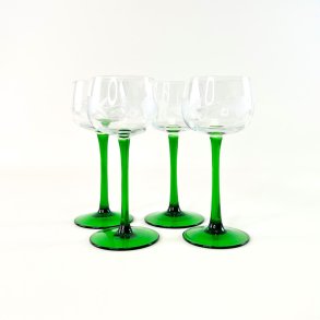 Hvidvinsglas - Alsace, gr�n fod og ciceleringer