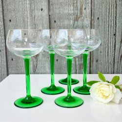 Hvidvinsglas - Alsace, grn fod og ciceleringer