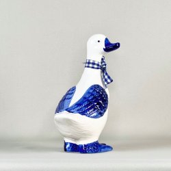 Andefigur i porceln med blt bnd