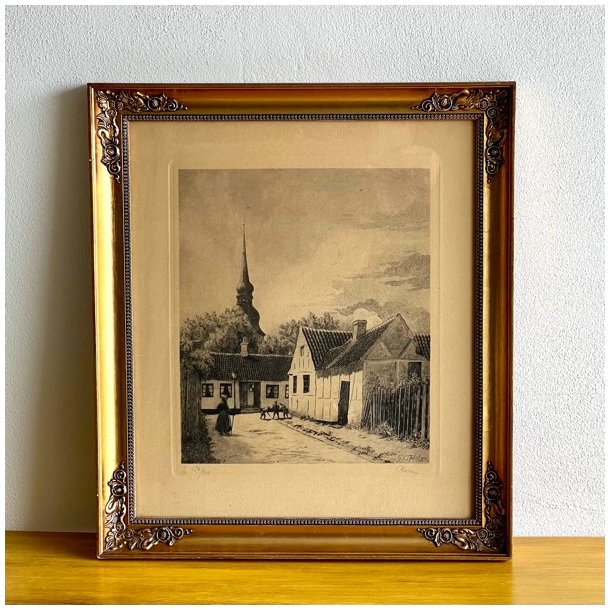 Antik tegning Bomstrde, Nysted af P. Holm (nummereret) 