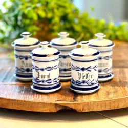 Krydderikrukker (st a' 5 stk) tysk, antik 1880