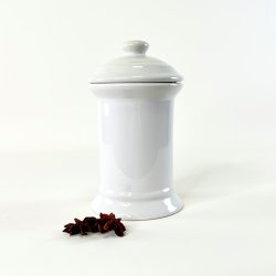 Apotekerkrukke - hvid porcel�n