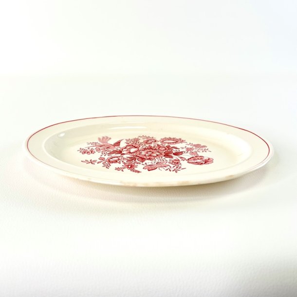 Serveringsfad, ovalt 19 x 25,5 cm - Gustavsberg Asiatic r�d