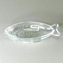 Fisketallerken - retro, klart glas 