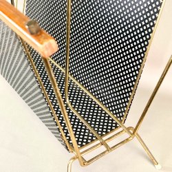 Magasinholder - teak og metal