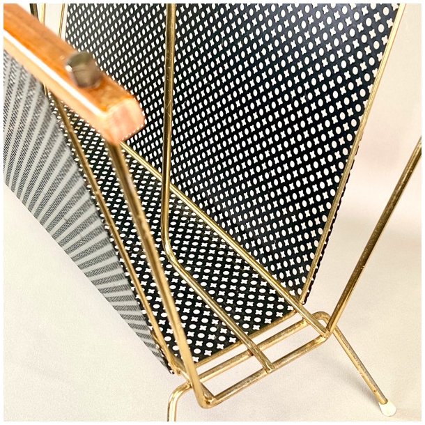 Magasinholder - teak og metal