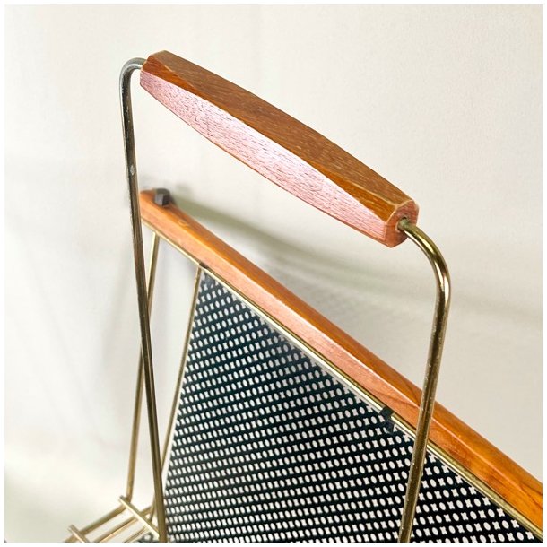 Magasinholder - teak og metal