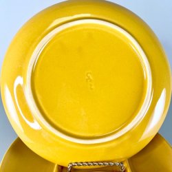 Fonduetallerken - opdelt, gul 