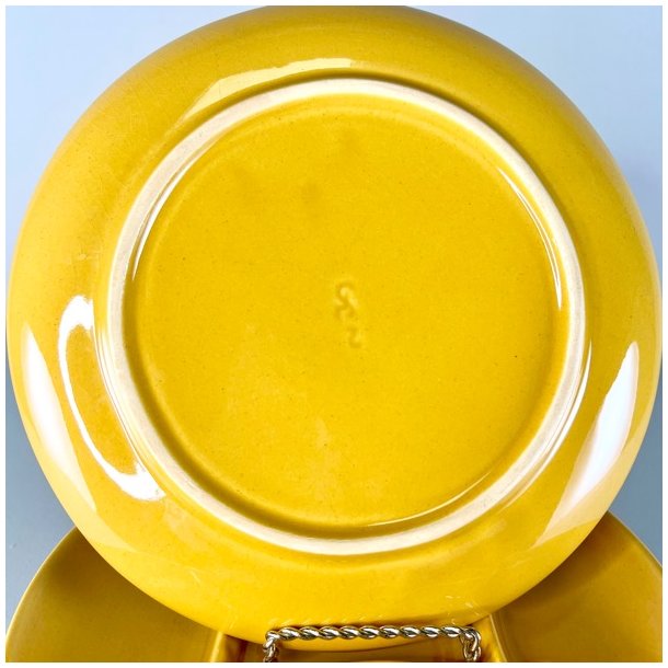 Fonduetallerken - opdelt, gul 