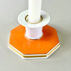 B&G lysestage - orange m/ottekantet fod