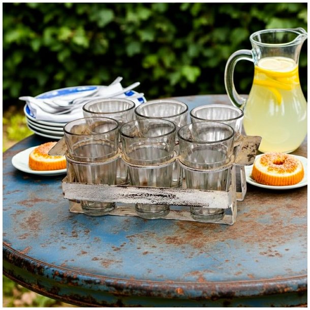 Bakke med 6 glas 