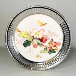 Bakke - vintage, porceln m/blomster