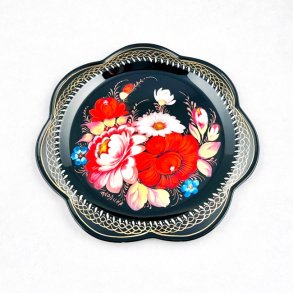 Metalbakke - hndmalet, rund