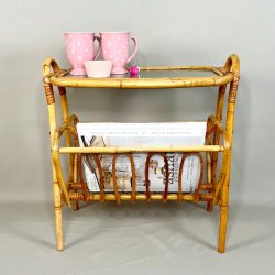 Bambusbord med glasplade