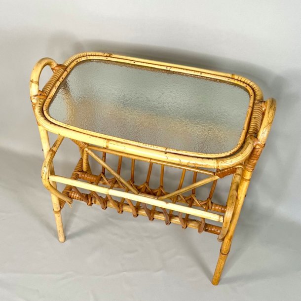 Bambusbord med glasplade