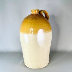 Saltglaserede krukker - sennepsfarvede