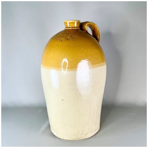 Saltglaserede krukker - sennepsfarvede