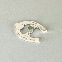 Hestesko lysestage i slv til kertelys