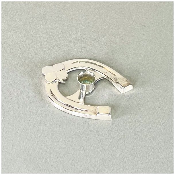 Hestesko lysestage i slv til kertelys