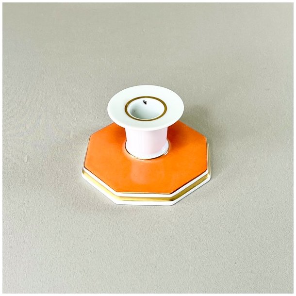 B&G lysestage - orange m/ottekantet fod