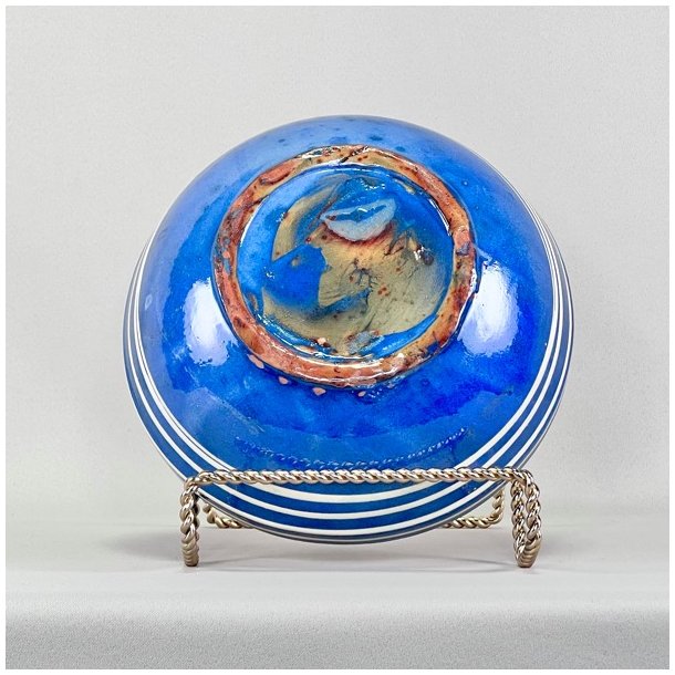 Keramik skl - bl med hvide striber