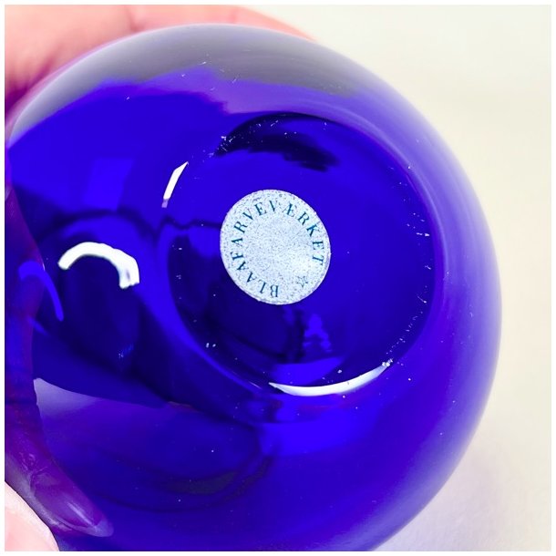 Fyrfadsstage - lille vase, koboltbl