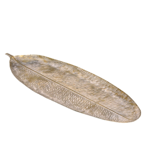 Bladformet fad - messingfarvet