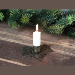 Lysestage bladformet antique messing