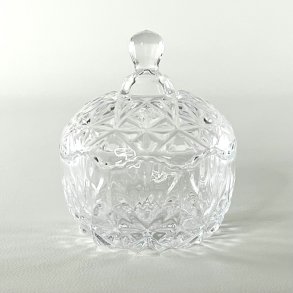 Bonbonniere - rund med stjernemnster (nr. 2)